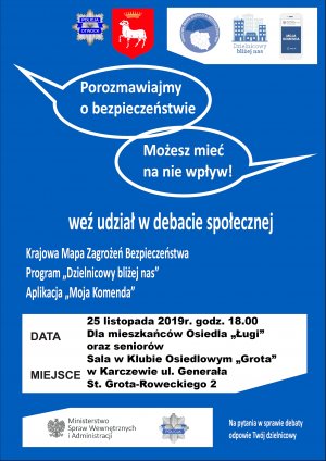 Plakat - Debata Społeczna w Karczewie