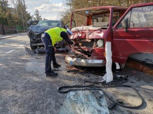 Wypadek drogowy na ulicy Batorego w Otwocku