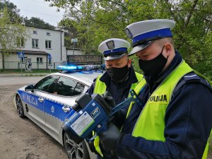 Policjanci z drogówki podczas akcji i działań na drogach Otwocka i powiatu otwockiego