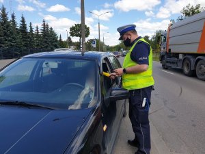 Policjanci z drogówki podczas akcji i działań na drogach Otwocka i powiatu otwockiego