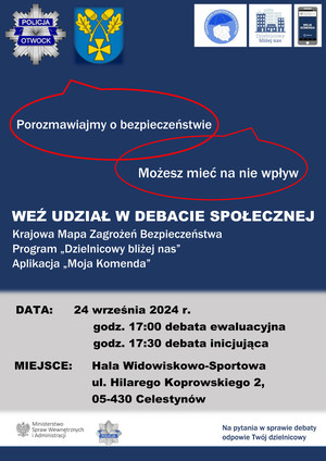 Zapraszamy na debatę społeczną mieszkańców gminy Celestynów ,,Porozmawiajmy o bezpieczeństwie”