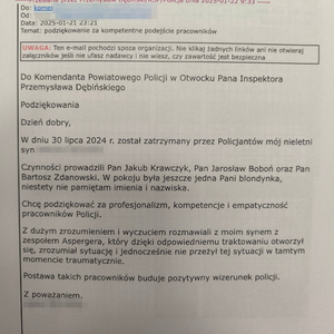 Podziękowania dla otwockich policjantów za „profesjonalizm, kompetencje i empatyczność”