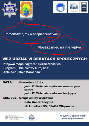 ZAPRASZAMY MIESZKAŃCÓW GMINY WIĄZOWNA NA DEBATY SPOŁECZNE