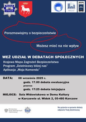 ZAPRASZAMY MIESZKAŃCÓW GMINY KARCZEW NA DEBATY SPOŁECZNE