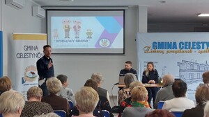 Rok bezpieczeństwa w gm. Celestynów- policjanci z Otwocka z prelekcją o bezpieczeństwie odwiedzili „Koło Seniorów Celestynów”
